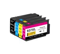 RMXGZQ Jeu de Cartouches d'encre compatibles avec Les imprimantes OfficeJet Pro 9110b, 9120, 9130, 9720, 9730 (remplace 4S6X3A, 4S6X0A) - Noir, Cyan, Magenta, Jaune(937 4Color 1set)