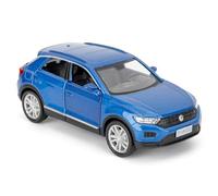 RMZ City Volkswagen T-ROC SUV - Modèle de voiture - Échelle 1/36 - En alliage de zinc - Jouet pour enfants - Jouet à tirer - Pour tout-petits, enfants, garçons et filles - Cadeau (bleu)
