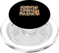 RN ICU Night Shift Nurse Squelette Peace Sign Main Halloween PopSockets PopGrip pour MagSafe