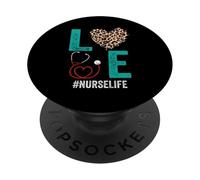RN LPN CNA Healthcare Guépard Cœur Léopard Nurse Life PopSockets PopGrip Adhésif