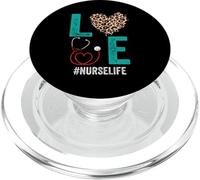 RN LPN CNA Healthcare Guépard Cœur Léopard Nurse Life PopSockets PopGrip pour MagSafe