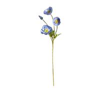 RNCOZE Lot de 5 branches de coquelicots bleues, fleurs artificielles en soie de printemps à tige longue, bouquet de coquelicots séchés à 4 têtes pour décoration d'intérieur, 60 cm