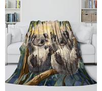 RNDKAUUIE Belle Koala Couverture en Peluche, 3D Peluche Douce Et Chaude Microfibre Légère Couverture De Vie Couverture De Canapé/Canapé - Lit Pavage 80x90inch(200x230cm)