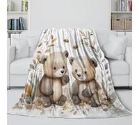 RNDKAUUIE Ours Couverture Imprimée en 3D pour Canapé, Lit, pour Toutes Les Saisons, pour Adultes Et Enfants 40x50inch(100x130cm)