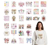 Rngmsi Lot de 30 écussons thermocollants en vinyle prêts à être pressés pour t-shirts, Jésus chrétien, croix religieuse, transfert thermique, décalcomanies en vinyle pour décoration de vêtements