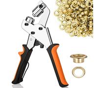Rngwaper Pince à Oeillets Professionnelle, Pince à Oeillets Multifonction Ensemble Professionnel de Perforateur d'oeillets avec 500 Pièces Oeillets en Métal pour Cuir Tissu Bâche Rideau PVC