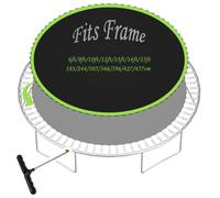 Rngwxoe Toile de Saut Trampoline Tapis Trampoline s'adapte à 183/244/305/366/396/427/457 cm Cadre Rond, 8 Rangées de Couture, Imperméable, avec Outil de Ressort,Fits 8ft/244cm Frame 42 Rings