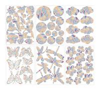 RNHDLY 62Pcs Suncatcher Sticker, Sticker Fenetre, Suncatcher Sticker, Anti Collision Window Stickers Non Adhésifs, Rainbow Prism Autocollant en Verre pour La Protection Des Fenêtres Contre Les Chocs