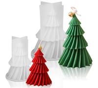 RNHDLY Lot de 2 moules à bougie de Noël en silicone pour bougies parfumées, ornements, cadeaux
