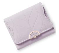 RNIEGA Petit portefeuille en cuir pour femme avec blocage RFID, porte-cartes à deux volets, joli portefeuille pour femme avec poche zippée pour pièces de monnaie, violet clair