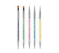 Rnitle 5 Pièces Pinceaux en Détail à Ongles,Brosses de Ongle Art,Outils de manucure,Pinceau Ongle,Pinceaux Peinture Professionnels Détail Ensemble de Pinceaux,pour DIY Nail Art Designs