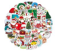 Rnitle Autocollants de Noël[50 Pièces],Gommettes Motif noël,Cartes de Noël et Enveloppes,Noel sapins Bonhomme de Neige Boules,Stickers pour Enfants pour La Décoration de Noël de Cadeaux