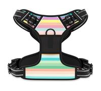 Rnivvi Harnais pour chien mignon anti-traction pour chien de grande taille, harnais réfléchissant réglable doux rembourré pour grands chiens, harnais pour animaux de compagnie avec poignée de contrôle