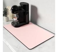 Rnivvi Tapis à café, 30,5 x 48,3 cm, accessoires de station à café et organiseur, tapis de séchage anti-taches pour comptoir de cuisine, joli tapis décoratif pour machine à café, rose