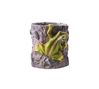 Rnj636 Pot à crayons en résine avec grenouille amusante pour plantes grasses, décoration de bureau, taille unique