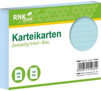 RNK Verlag 115064 Fiches - DIN A6, lignées, bleu, 100 fiches