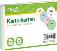RNK Verlag 115069 Fiches - DIN A6, lignées, couleurs assorties, 100 fiches