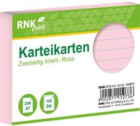 RNK Verlag 115073 Karteikarten - DIN A7, ligné, rose, 100 cartes