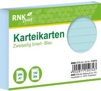 RNK Verlag 115074 Karteikarten - DIN A7, ligné, bleu, 100 cartes