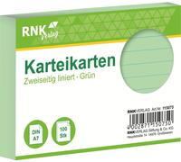 RNK Verlag 115075 Fiches - DIN A7, lignées, vert, 100 fiches
