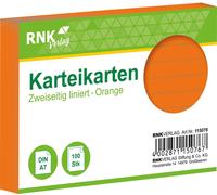 RNK Verlag 115076 Fiches - DIN A7, lignées, orange, 100 fiches
