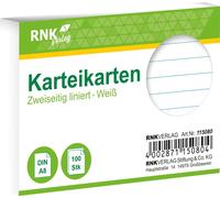 RNK Verlag 115080 Fiches - DIN A8, lignées, blanches, 100 fiches