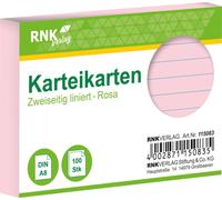 RNK Verlag 115083 Karteikarten - DIN A8, ligné, rose, 100 cartes