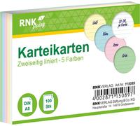 RNK Verlag 115089 Fiches - DIN A8, lignées, couleurs assorties, 100 fiches