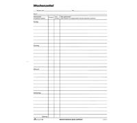 RNK Verlag 165 Weekly - Bloc, 100 feuilles, DIN A4, lundi - dimanche