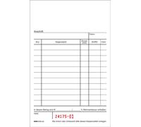 RNK Verlag 2952 Bloc de caisse - agrafé en haut, 2 x 50 feuilles, (l x h) : 96 x 167 mm, avec numérotation