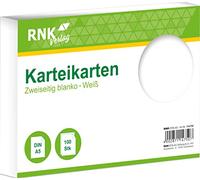 RNKVERLAG 114750 - Fiches vierges blanches, DIN A5, 1 paquet de 100 cartes