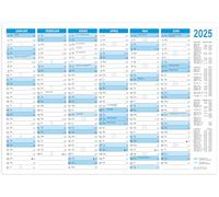 RNKVERLAG 2913/25 - Calendrier tableau 2025 au format DIN B4 paysage, 25 calendriers avec dates de vacances et compteur de semaines, en carton de 250 g/m²