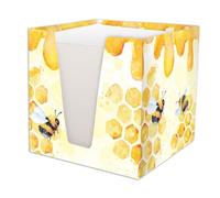 RNKVERLAG 46800 - Bloc-notes Honey, abeilles, 900 feuilles, 70 g/m², 92 x 92 x 92 mm en carton, 1 pièce