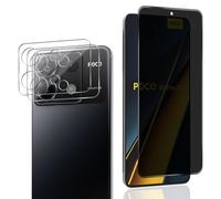 Rnnmeeko Verre Trempé Anti Espion pour Xiaomi POCO X6 Pro 5G, 1 Pièces Privacy Film et 2 Pièces Protecteur Caméra Arrière, Avec Kit d’Installation Facile, Anti-Spy Protection
