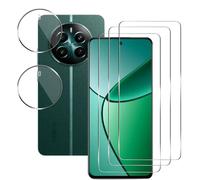 Rnnmeeko Verre trempé Compatible avec Realme 12+ 5G/ Realme 12 Plus 5G/ Realme 12 4G Protection écran 3 Pièces et 2 Pièces Caméra Arrière Protecteur, Anti Rayures HD Protecteur D'écran