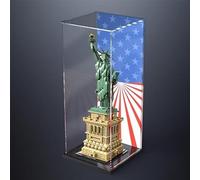 RNNTK Vitrine 3 mm pour Lego 21042 Architecture Statue de la Liberté, vitrine HD en acrylique transparent anti-poussière 20 x 20 x 50 cm, transparent