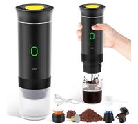 Rnoqamy Machine a Cafe Portable,2025 Cafetière Portable 3 en 1,Rechargeable Cafetiere Camping,Affichage Intelligent Cafetiere de Voyage Compatible avec Cup et Café Moulu