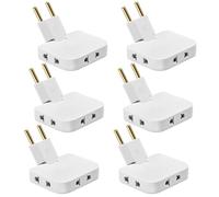 RNPKZ Lot de 6 prises plates avec 3 adaptateurs, prises plates avec articulation pivotante à 180°, séparateur de prise portable pour la maison, le bureau, les voyages (blanc)