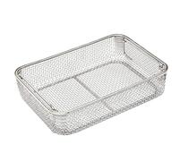 RNQZ Plateaux de stérilisation 304 Matériel Panier de désinfection Plateaux en Maille Panier de Lavage, pour Instruments dentaires médicaux chirurgicaux,34x25x7cm