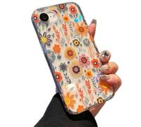 Rnrieyta Changer de Couleur Laser Étui pour iPhone 16e,Coque Transparente Fleur Série Antichoc Holographic Case Protection Iridescent Cover Clair Colorée Housse