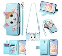 Rnrieyta Chat Fermeture éclair Coque pour Honor Magic 5 Lite,Mignon Animal Crossbody Portefeuille PU Cuir Étui Compartiment Cartes Protection Intégrée Pochette Flip Case