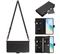 Rnrieyta Crossbody Fermeture éclair Coque pour Honor Magic 7 Lite,Portefeuille Rabattable PU Cuir Étui avec 9 Compartiment Cartes Protection Intégrée Pochette Flip Case