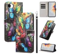 Rnrieyta Full Body Etui à Rabat en PU Cuir pour iPhone 6S Plus/6 Plus,Portefeuille Coque de Protection Pochette Cover avec Bracelet Carte Fentes Coloré Peinture Design
