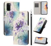 Rnrieyta Full Body Etui à Rabat en PU Cuir pour Samsung Galaxy S20 Plus,Portefeuille Coque de Protection Pochette Cover avec Bracelet Carte Fentes Coloré Peinture Design