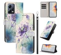 Rnrieyta Full Body Etui à Rabat en PU Cuir pour Xiaomi Redmi Note 12 Pro Plus 5G,Portefeuille Coque de Protection Pochette Cover avec Bracelet Carte Fentes Coloré Peinture Design