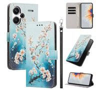 Rnrieyta Full Body Etui à Rabat en PU Cuir pour Xiaomi Redmi Note 13 Pro Plus 5G,Portefeuille Coque de Protection Pochette Cover avec Bracelet Carte Fentes Coloré Peinture Design