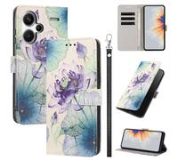Rnrieyta Full Body Etui à Rabat en PU Cuir pour Xiaomi Redmi Note 13 Pro Plus 5G,Portefeuille Coque de Protection Pochette Cover avec Bracelet Carte Fentes Coloré Peinture Design