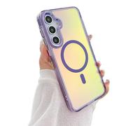 Rnrieyta Holographique Magnétique Coque pour Samsung Galaxy A13 5G/4G/A04S,Compatible avec Magsafe Irisée Étui Laser Housse Iridescent Mate Fluorescente Gradient Colorée Translucide Case