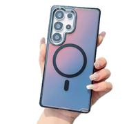 Rnrieyta Holographique Magnétique Coque pour Samsung Galaxy S24 Ultra,Compatible avec Magsafe Irisée Étui Laser Housse Iridescent Mate Fluorescente Gradient Colorée Translucide Case