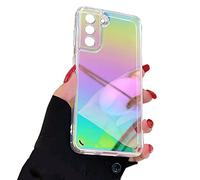 Rnrieyta Miagon Colorée Coque Laser per Samsung Galaxy S20,Holographic Laser Étui Iridescent Bling Briller Solide Rigide Back Clair Coque Slim Hard PC Housse pour Femme et Fille